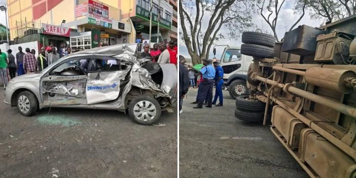 Several Injured After Lorry Rams Into Stationary Vehicles in Nakuru