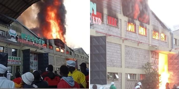 Property Worth Millions Destroyed After Fire Burns Down Furniture Store in Kiambu