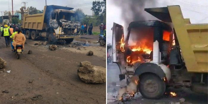 Mlolongo Riders Set Truck on Fire for Knocking Colleague to Death